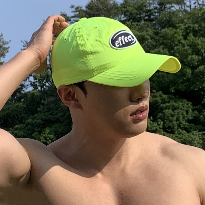 헬린이상점 폴리 이펙트 로고 볼캡 빅사이즈 워터파크 대두 모자