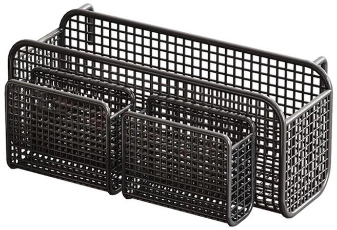 GHSHOP 벽걸이형 금속 바구니 휴대폰 거치대 침대 옆 선반 침실 및 거실 레일 다기능 이층 침대 정리 선반, 철, 바구니가 달린 검은색 L