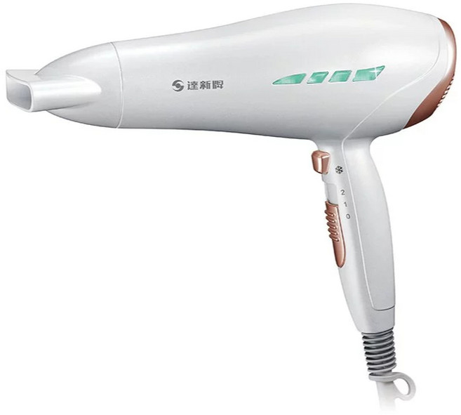達新牌 1400W 低磁負離子水潤護髮吹風機 超大風量 LED燈, 珍珠白, TS-2890