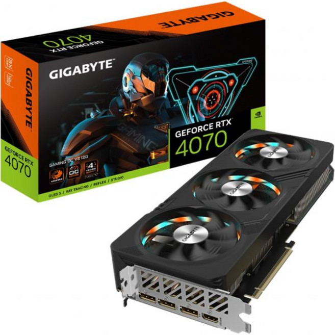 그래픽 카드 고성능 고화질 게이밍 기가바이트 지포스 RTX 4070 OC V2 12G 윈드포스 팬 3개 12GB 192비트 GDDR6X GV-N4070 OCV2-12G 비디오, 1개