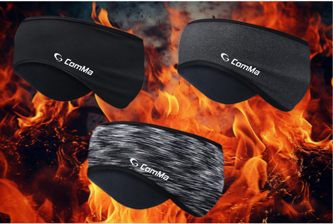 ComMa 윈터 기모 헤드밴드 러닝 귀마개 등산 테니스 땀흡수 가벼운 작은머리 큰머리 자외선차단 스포츠 겨울 보온 헤어밴드 운동머리띠 귀도리, 그레이+그레이, 1세트