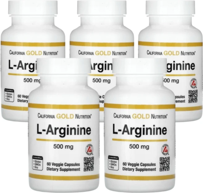 캘리포니아 골드 L-아르기닌 AjiPure 500mg 베지 캡슐 60정 5팩, 5개 - 쿠팡