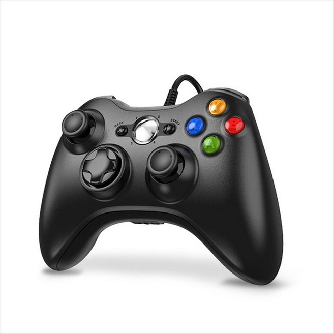 게임 시스템 PC 용 USB 유선 게임 패드 JoyPad 게임 패드 컨트롤러, 01 Black, 검은색, 2개