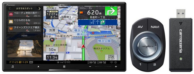 Pioneer 카 네비게이션 AVIC-CZ912-3-DC 7 인치 사이버 네비게이션 무료지도 업데이트 풀 세그 DVD CD Bluetooth SD USB 고해상도 HD 화질, 1개