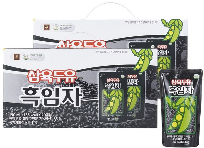삼육두유 흑임자 파우치 190ml, 40개