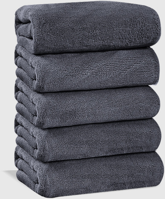 연화삼월 수건 독일 5성급 수건 10장 호텔 수건 40수 세면 타올 먼지없는 수건 수건 5개 OEKO-TEX 알러지/진드기방지 항균인증, 다크그레이