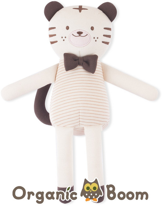 [오가닉붐]착한 유기농 털없는 호랑이띠 출산 호랭이 롱롱이 인형, 1개