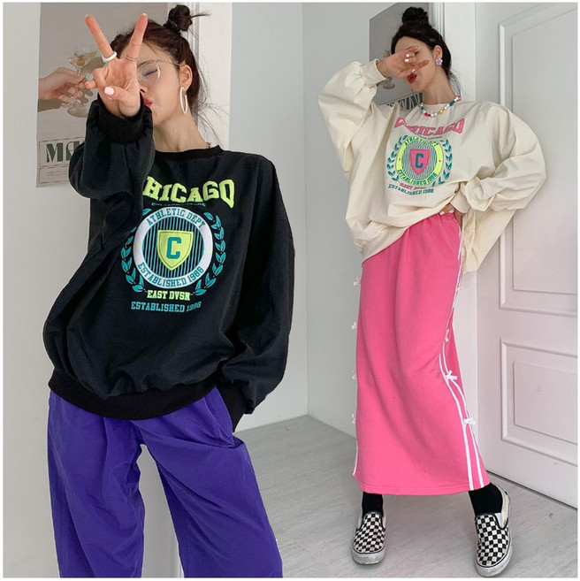 시카고 아노락 바람막이 빅사이즈 골프 우븐 여성 바스락 맨투맨 티셔츠 3컬러