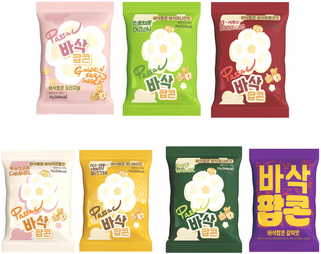[공식] PASSAC 바삭팝콘 올인원 21봉 세트(7가지 맛 3봉)