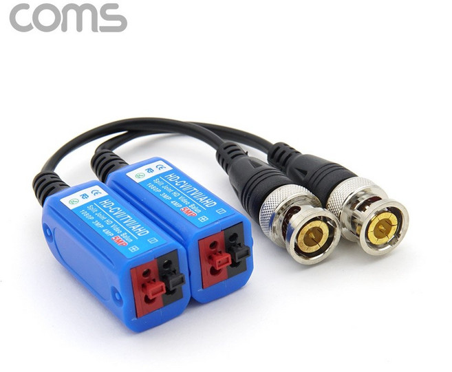 Coms BNC 리피터 Balun CCTV 신호 연장 사각 UTP 푸시 / ND855, 1개