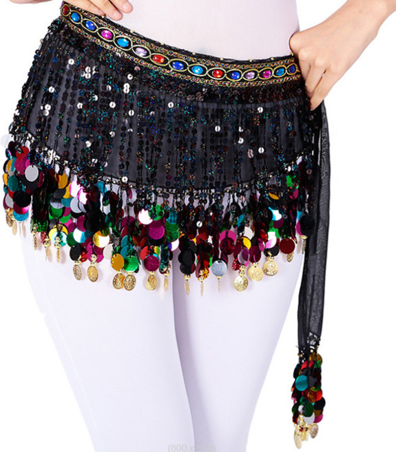 유키 힙스카프 밸리댄스복 밸리복 라인 벨리 공연복, 블랙