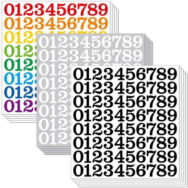숫자 스티커 0-9 2.5cm 넘버링 번호 가격표, 5장, 숫자스티커 2.5cm(0-9) 블랙