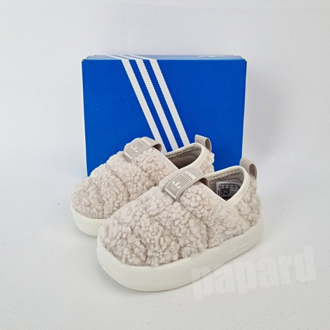 국내매장판 아디다스 키즈 퍼피렛 360 뽀글이 슬립온 겨울 털신발 털운동화 베이지