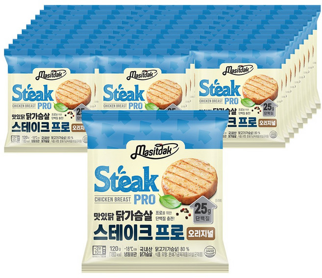 [랭킹닭컴] 맛있닭 닭가슴살 스테이크 프로 오리지널 120g, 30개