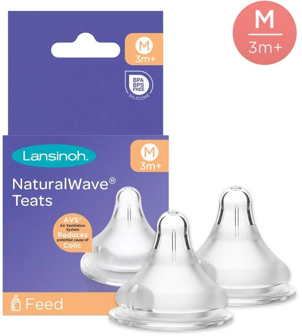 란시노 내추럴 웨이브 젖꼭지, M(3~6개월), 2개 - 쿠팡