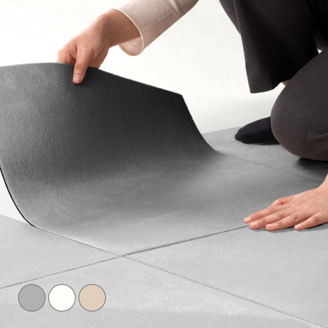 프랑떼 보들보들 미끄럼방지 극세사 타일카페트 8p + 부착스티커 40p 세트