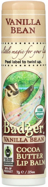 Badger Company 유기농 코코아 버터 립밤 바닐라 빈 7g 3팩, 1개 - 쿠팡