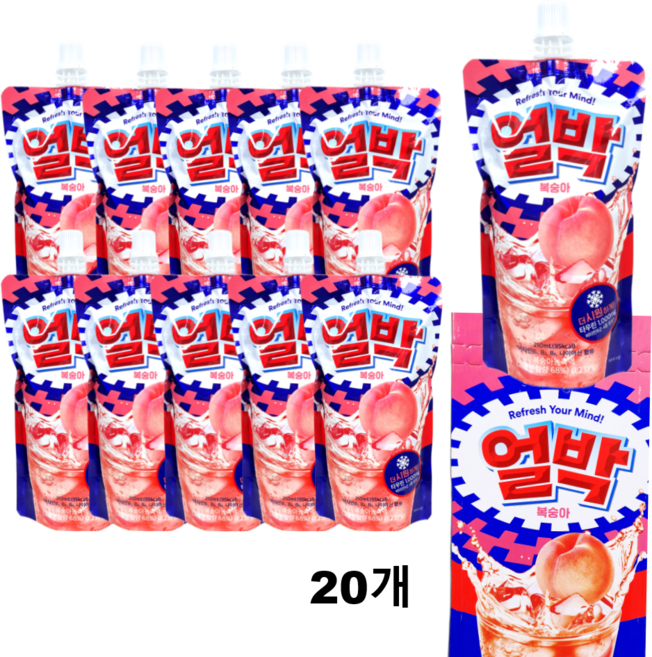 박카스 얼박 복숭아맛, 210ml, 20개
