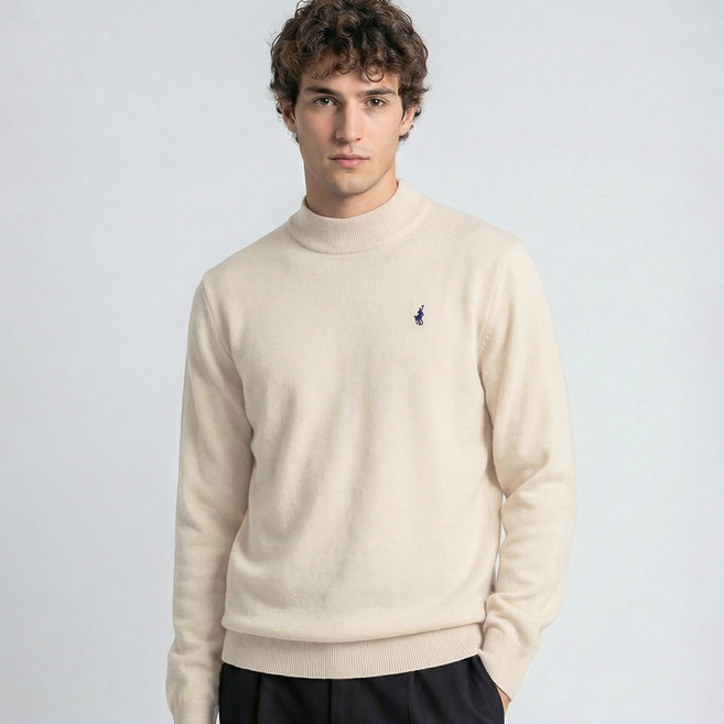 KPL 남성 모크넥 클래식 소프트 터치 풀오버 니트 스웨터 반목 폴라 티셔츠 R-1002