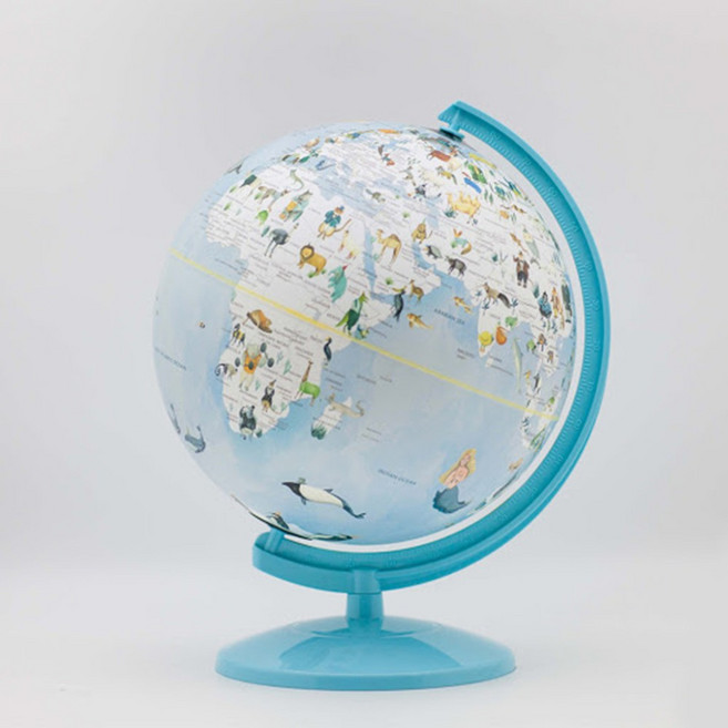 SkyGlobe 10吋童話動物地球儀 (附燈 中文版) - 台灣製造, 淺藍