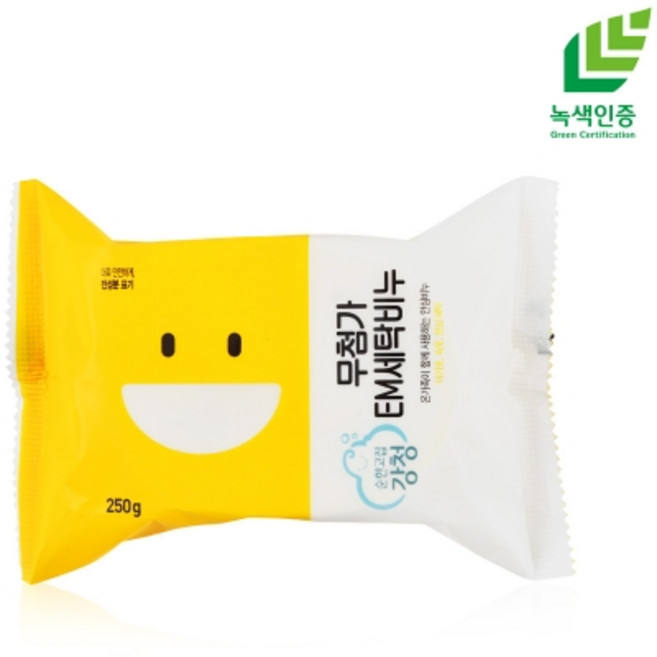 강청 무첨가 EM 세탁 비누 280g 세탁비누 고마워 친환경 유아 아기 과탄산소다 이강산닷컴, 3개