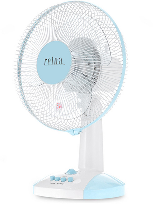 레이나 12인치 탁상용선풍기 RF-P3012 공부방 사무실 주방용, 화이트블루