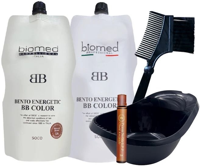 바이오메드 벤토 에너제틱 비비칼라 400ml + 앰플 + 염색볼 + 염색솔 증정 새치전용 염색약, 7O 오렌지브라운, 1개 - 쿠팡