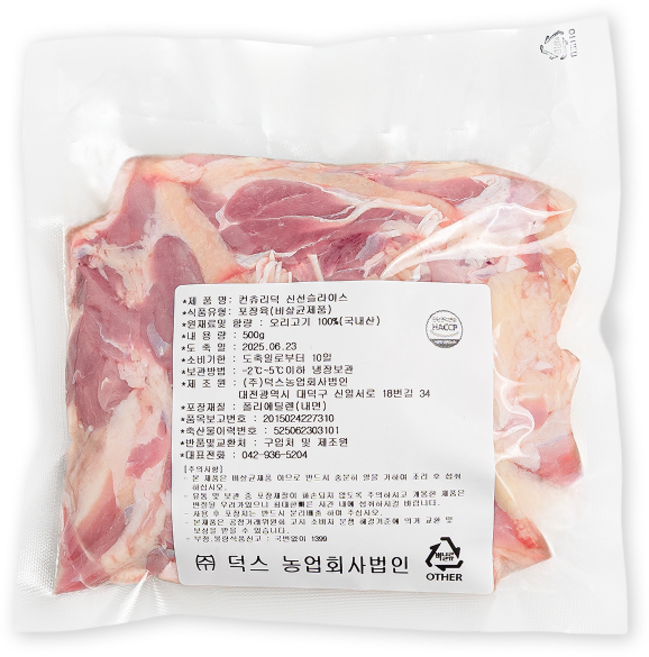 국산 컨츄리덕 생오리고기, 500g, 1개