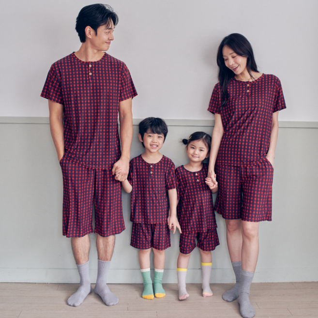 별별모아 여름 가족 커플 냉장고잠옷 냉감 파자마 홈웨어 빅사이즈 패밀리