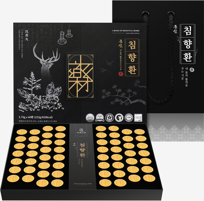 약재도감 조선 침향환 공진단 상자 + 쇼핑백, 1개, 225g