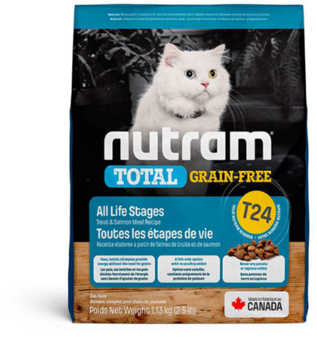 Nutram 紐頓 無穀全能 貓乾糧, 1個, T24鮭魚+鱒魚,1.13KG