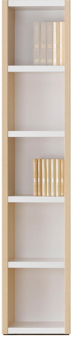 예뫼솔 2000시스템책장 5단-400-500-600-800-1000-1200사이즈 수납선택 책장 책꽂이 수납장 진열장, 5단-0400책장-메플+화이트, 5단