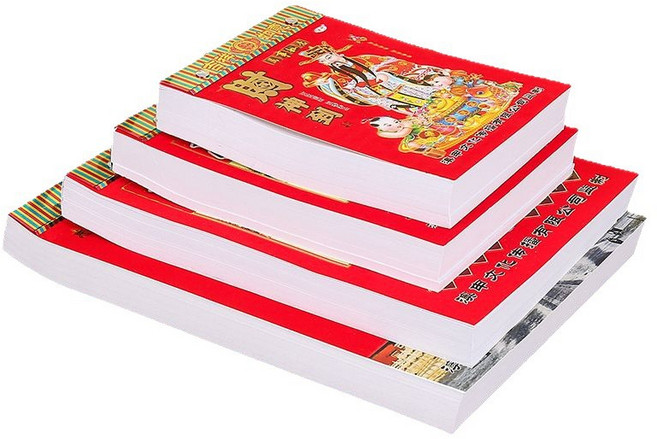 每日撕曆 傳統農民曆 吉祥日曆 居家辦公適用 多種尺寸選擇, 紅色, 1個