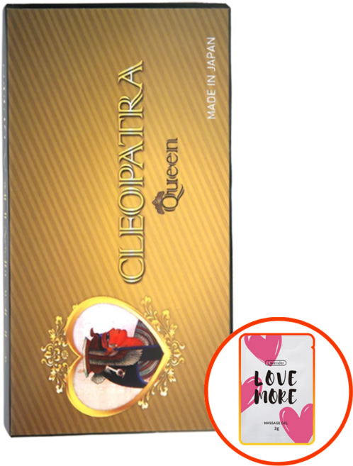 나가니시 클레오파트라 퀸 초박형 콘돔 + 라벤더 마시지 젤, 1세트, 10개입