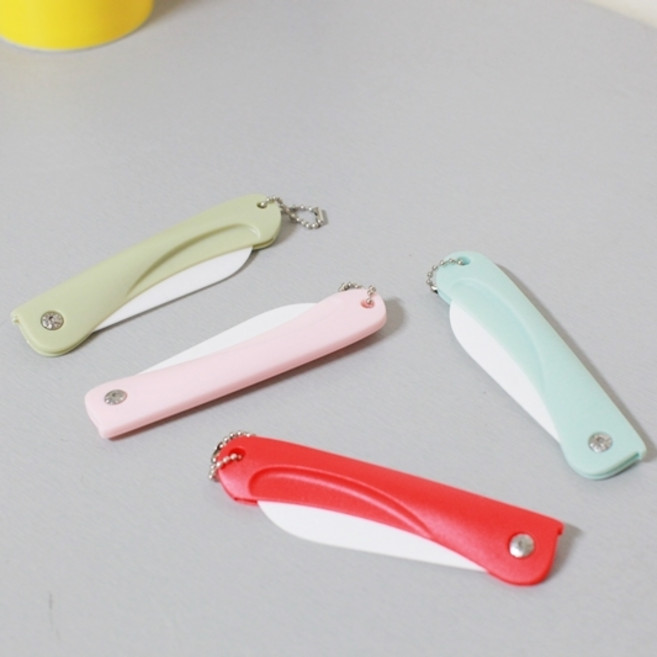 캠핑 등산 야외용 접이식 세라믹 과도 휴대용칼, 빨강, 1개