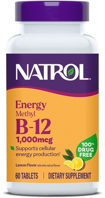 나트롤 메틸 B-12 1000mcg 레몬 츄어블 타블렛, 1개, 60정