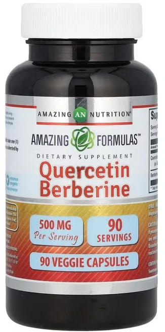 어메이징뉴트리션 퀘르세틴 베르베린 500mg 베지캡슐 90정, 1개 - 쿠팡