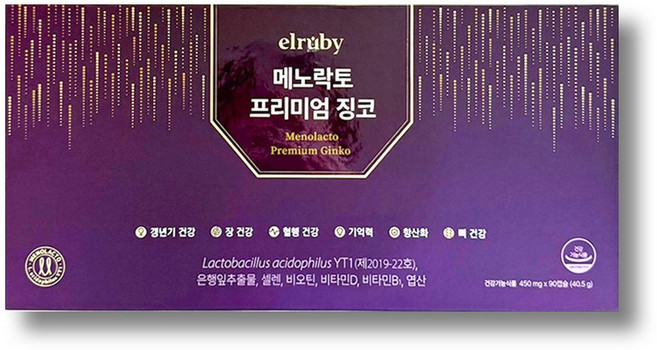 메노락토 프리미엄 징코 갱년기유산균 YT1, 90정, 1박스