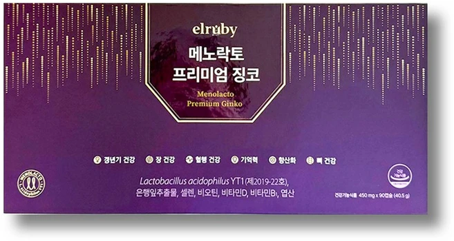 메노락토 프리미엄 징코 갱년기유산균 YT1, 90정, 1박스 - 쿠팡