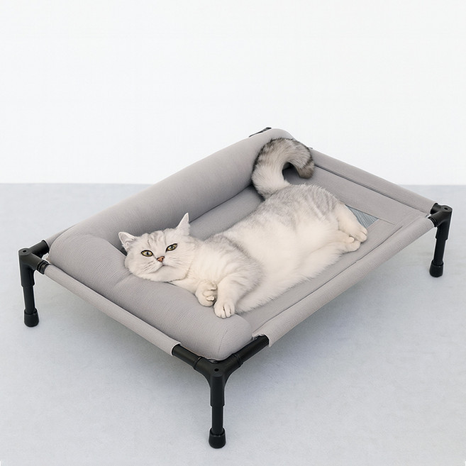 레브망 강아지 고양이 여름 침대 통기성 메쉬 해먹 애견 쇼파 쿨링 매쉬 베드, 1개, 그레이