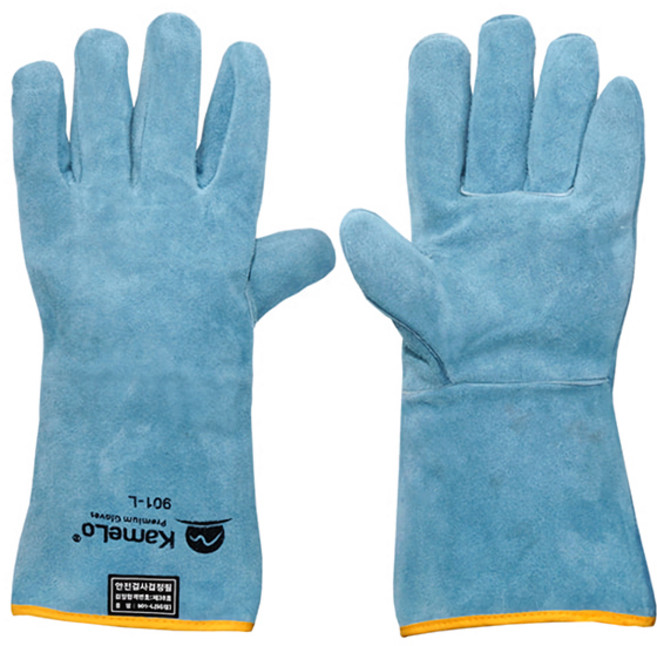 캠핑용 아웃도어 바베큐 내열 장갑 BBQ 소가죽 열차단 방염 화로대용, 1개