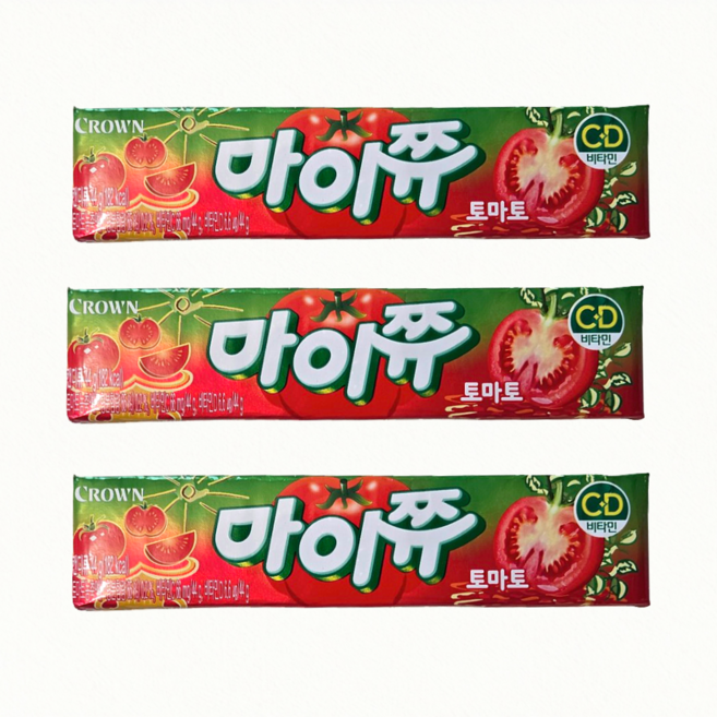 크라운 마이쮸 토마토맛 츄잉캔디, 44g, 3개