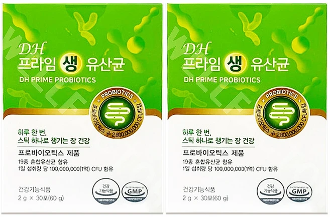 DH프라임 프로바이오틱스 생유산균 60포 2달분 장건강영양제 변비에좋은유산균 락토바실러스, 30회분, 2세트 - 쿠팡