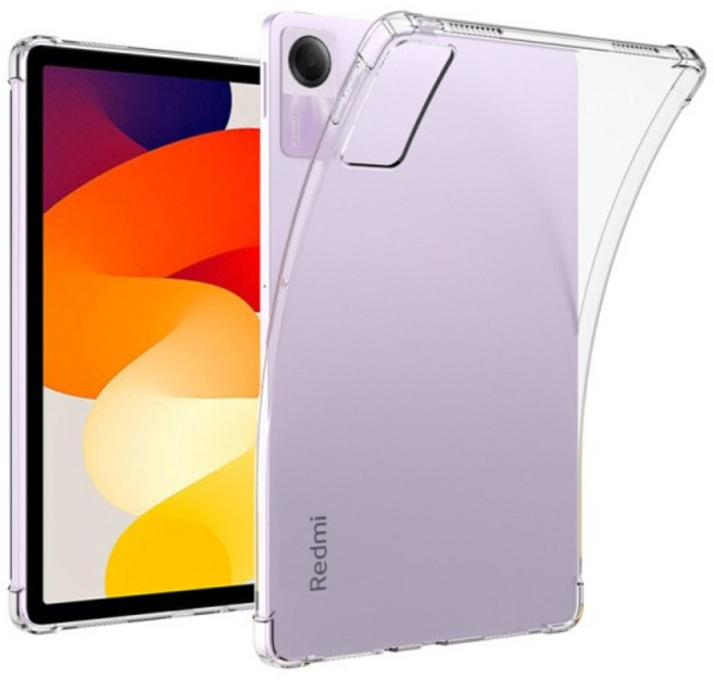 Redmi Pad SE 11 "2023 케이스 투명 에어백 소프트 실리콘 TPU 보호 Xiaomi 용 충격 방지 Capa Fundas, 없음
