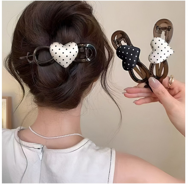 그레이세아 예쁜하트 헤어 집게핀 일자머리핀