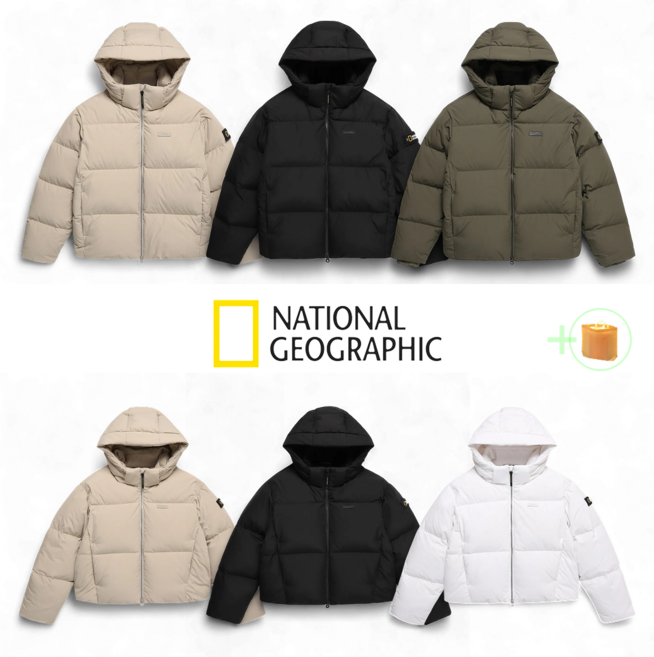 [백화점출고] 내셔널지오그래픽 패딩 내셔널 카이만 숏 역시즌 점퍼 구스 다운 + PXV다용도Bag