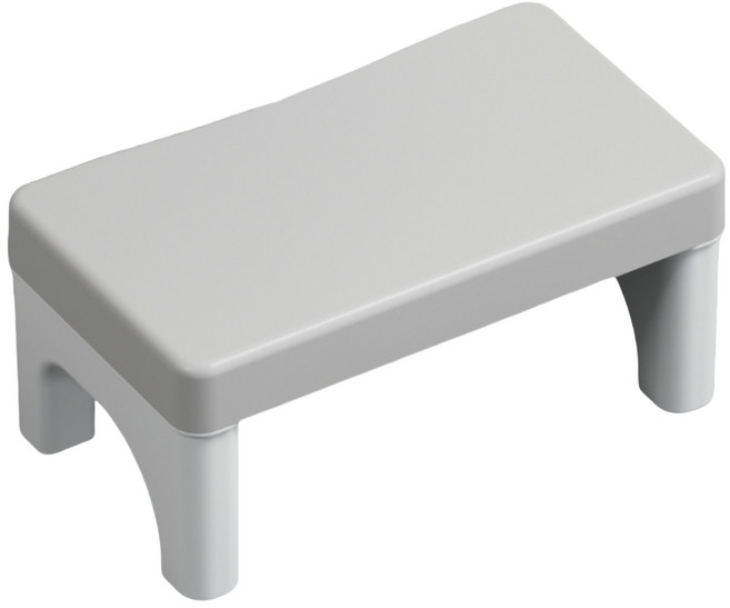 모모원 사각형 다용도 발받침대 변기 발받침 배변 발판 미끄럼 방지 쾌변 발판, 1개, 그레이+화이트