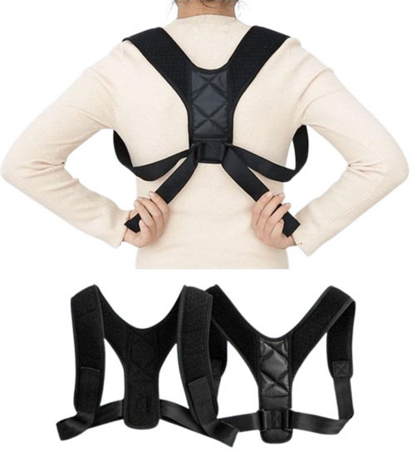 남녀공용 길이조절 굽은 등 어깨 바른 자세 교정 밴드, 1개