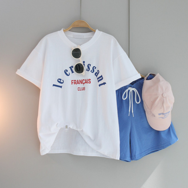 달콩 여성 여름세트 상하세트 트레이닝 캐주얼 프랑레터링반바지세트