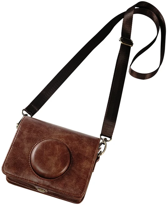 Fujifilm Instax MINI EVO 카메라 보호 카메라 보관 가방 파우치 보호대 인조 가죽 내구성 패션 피팅 용 카, 08 Dark Brown Case